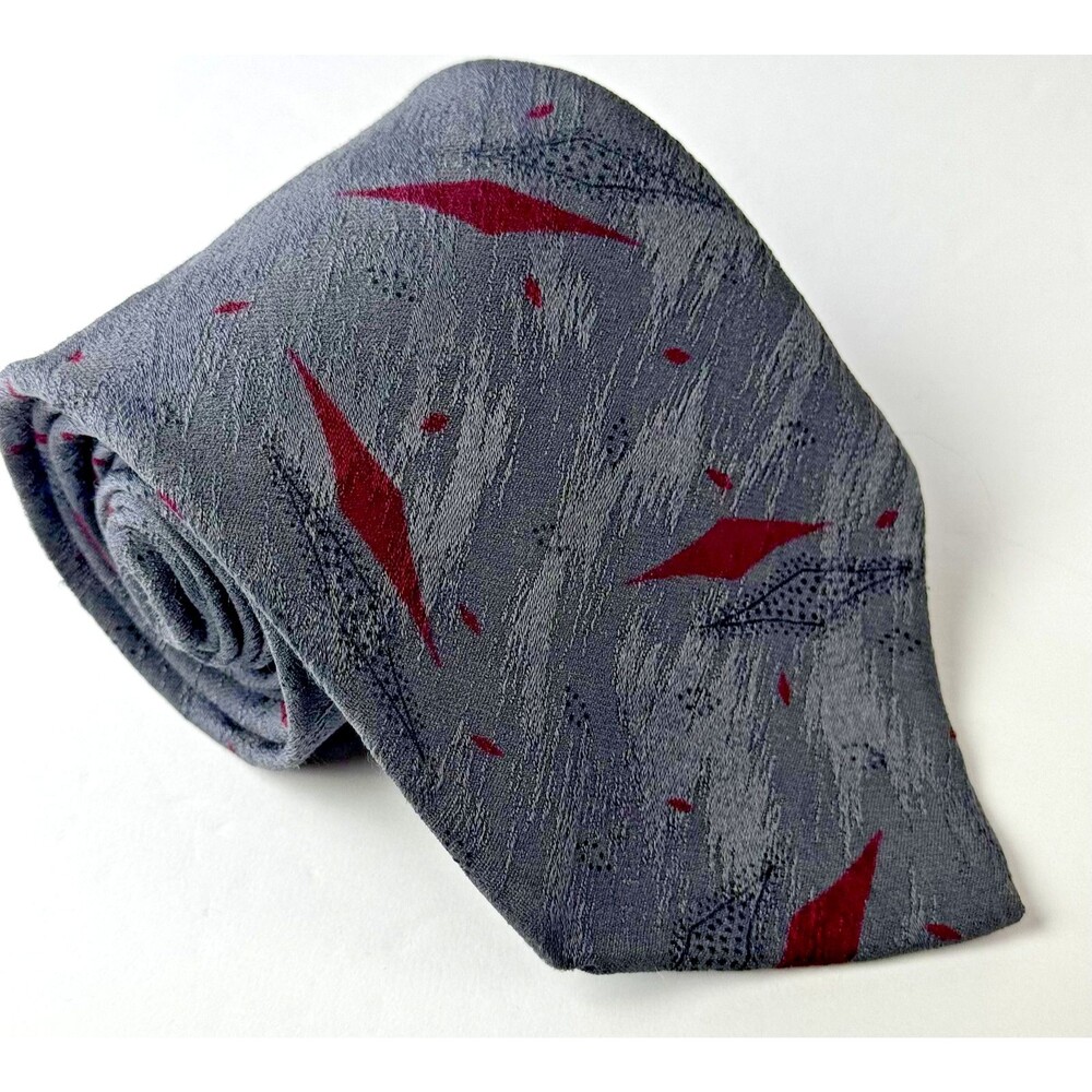 Vintage David Lawrence Tie Mens One Size Silk Hand Made Italy Abstract‎ 90s
